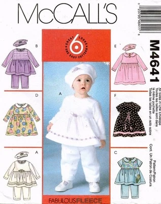 McCall's Infants' Top,Dress,Pants,Hat Pattern M4641 Size S-XL UNCUT - Image 1 of 2