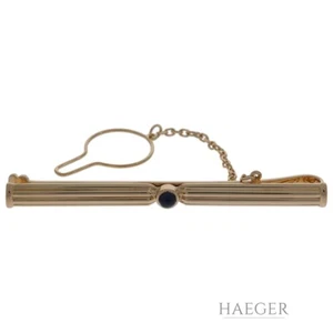 Cartier Krawattenhalter Gelbgold 750 / 18K mit Saphir Originales Zertifikat - Bild 1 von 3