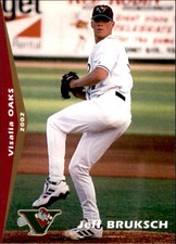 2002 Visalia Oaks Grandstand 4 Jeff Bruksch Los Angeles California Baseball Card