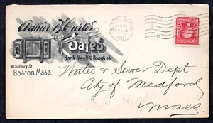 US 1901 ADVERTISING "BURGLAR PROOF SAFES" ARTHUR B. CURTIS OF BOSTON TO MEDFORD - Picture 1 of 2