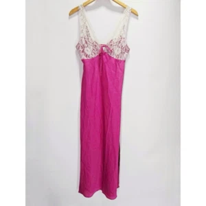 Free People XS Countryside Pizzo Raso Maxi Abito Slip Sexy Gamba Spacco Lingerie - Foto 1 di 4