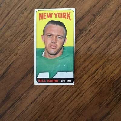 1965 Topps Football Bill Baird #111 New York Jets SP Short Print VG + - Image 1 of 3