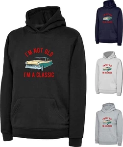 I'm Not Old I'm A Classic Vintage Hoodie Vintage Car Lovers Old School Gift Top - Picture 1 of 6