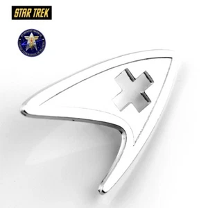SL4 Star Trek Logo medic Metal Pin brooch Silver color Collectible gift cosplay - Picture 1 of 4