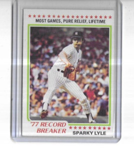 1978 Topps #2 Sparky Lyle New York Yankees Record Breaker