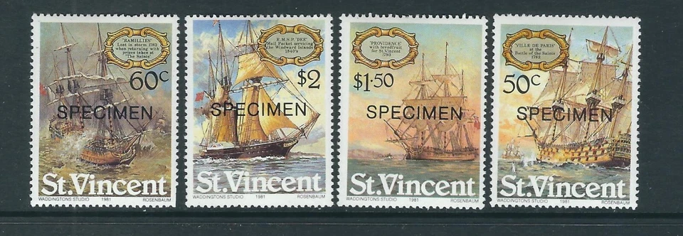 St Vincent SC # 615-618 Ships - SPECIMEN - . MNH - Image 1 of 1