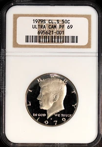 1979-S 50c Clad JFK Half-dollar Type 2 PF69UCAM NGC # 695621-001 + Bonus - Picture 1 of 2