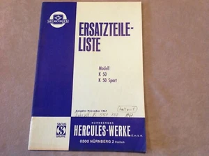 Lista de piezas de repuesto originales Hercules K 50 K 50 Sport noviembre 1967 - Imagen 1 de 2