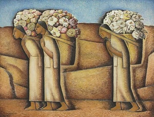 Alfredo Ramos Martinez Mexican Art Poster or Canvas Print "Cerca de Ixmiquilpan" - Picture 1 of 1