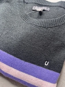 Urban Outfitters Hombre’s Nuevo sin Etiquetas’s Rayas Cuello Redondo Calce Relajado Suéter. Talla mediana - Imagen 1 de 7