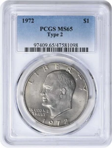 1972 Eisenhower Dollar Type 2 MS65 PCGS - Picture 1 of 4