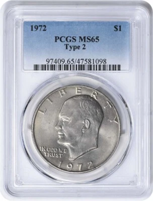 1972 Eisenhower Dollar Type 2 MS65 PCGS - Image 1 of 4