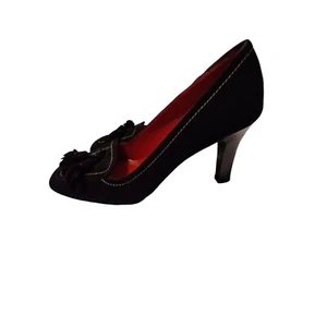 Coach Tasseled Heels Size 7B Black Modern Designer - Picture 1 of 8