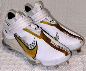 NIKE Force Trout 7 White Gold Bla Baseball Metal Spikes Cleats Men 7.5 8 9 11 12 - Picture 1 of 12