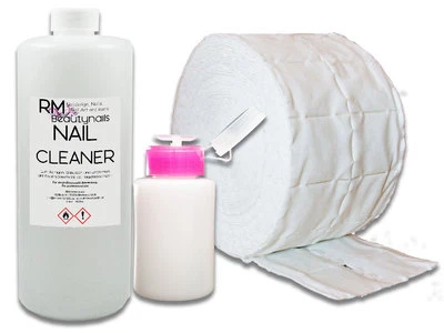 1l Nagel Cleaner Set Entfetter 500 Zellstofftupfer Dispender Pumpflasche Nails