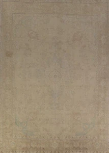 Vintage Distressed Muted Tebriz Living Room Area Rug Handmade Wool Carpet 10x12 - Picture 1 of 24