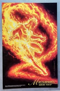 1994 FLEER/MARVEL MASTERPRINTS THE HUMAN TORCH (NM) HILDERBRANDT BROS. ART * - Foto 1 di 2