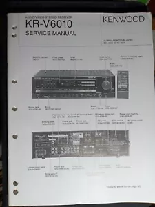 Kenwood KR-V6010 Receiver Service Manual Original - Picture 1 of 3