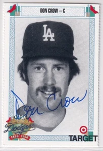 Don Crow 1990 Target Los Angeles Dodgers SIGNED CARD AUTOGRAPHED - Picture 1 of 1