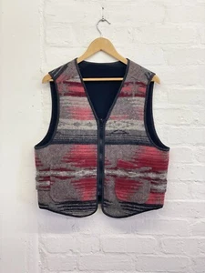 Vintage Woolrich Wool Gilet Vest / Reversible/ Blanket / Size L - Picture 1 of 9