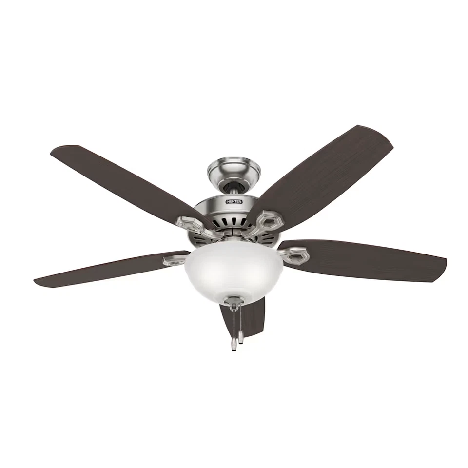 Hunter 52" Builder Deluxe Traditional Casual Ceiling Fan w/ Light and Pull Chain - Image 1 of 1