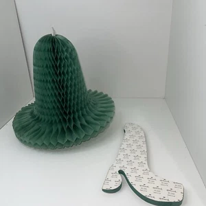 Mixed VTG Lot Of 2 Honeycomb Green Tissue Paper Bells Party Decorations 11” - Picture 1 of 9