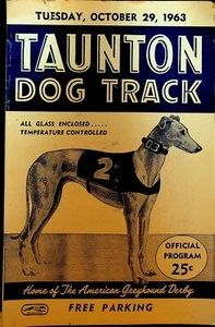 Taunton Dog Track Raynham Ma Greyhound Racing Programa Oficial 29 de Octubre 1963 - Imagen 1 de 2