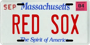 Boston Red Sox Baseball Massachusetts License Plate - Picture 1 of 1