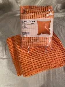 IKEA GULLKLOCKA Kissenbezug mit drei Kissen orange 20x20" Chenille Baumwolle neu - Bild 1 von 3