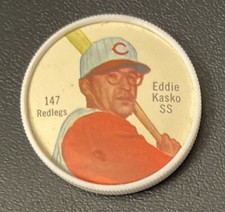 1962 SALADA JUNKET COINS MLB #147 Eddie Kasko Cincinnati Redlegs Reds EX