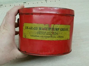 Vintage advertising en-ar-co white rose water pump grease motor oil can sign - Picture 1 of 6