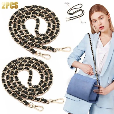 2X Bolso de repuesto con correa de cadena de metal para hombro bandolera bolso cartera mujeres Foto 1 de 4
