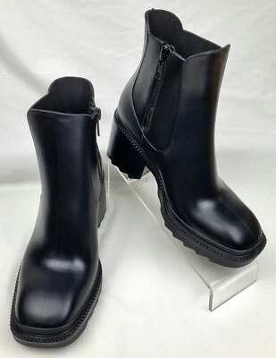 INC Eadin Negro Goma Cremallera Lateral Tacones Gruesos Lluvia Botines Zapatos Para Mujer Talla 9 Foto 1 de 4