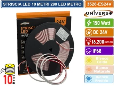 STRISCIA LED SMD 2025 M0NOCOLORE 280 LED/METRO DC 24V SUBACQUEA IP68 BOBINA 10M - Immagine 1 di 4