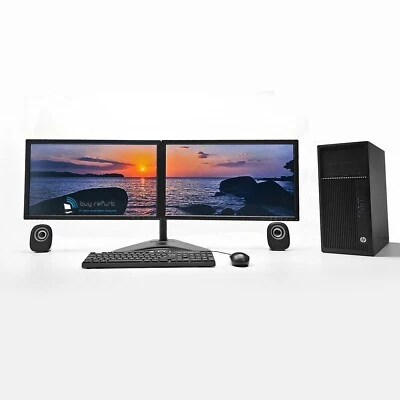 Workstation HP PC Bundle i7 CPU 2x24" 512 GB SSD +6 TB HDD 32GB DDR4 Windows 10 - Image 1 of 4