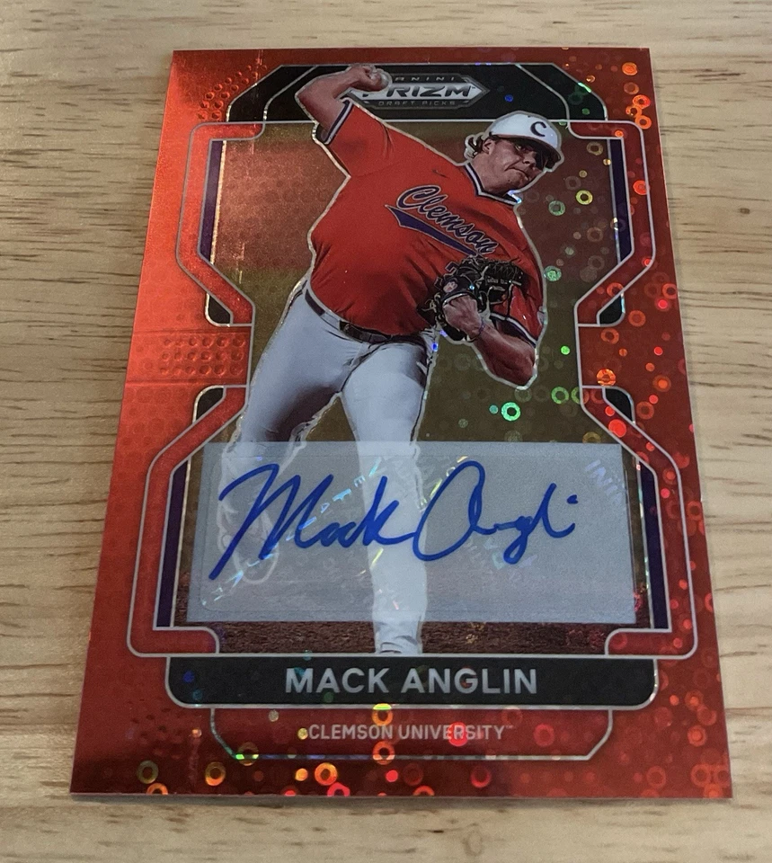 2022 Panini Prizm Draft Picks Red Donut Circle /99 Mack Anglin #PDP205 Auto M174 - Image 1 of 4