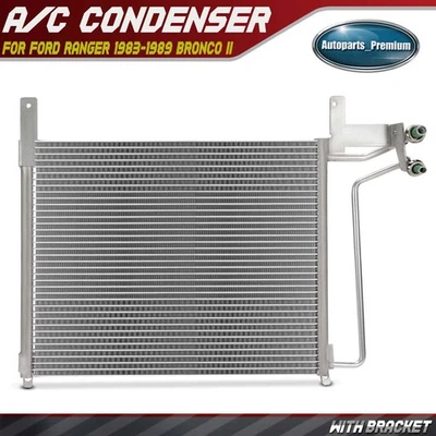 AC A/C Condenser with Bracket for Ford Ranger 1983-1989 Bronco II 1984 1985-1989 - Image 1 of 4