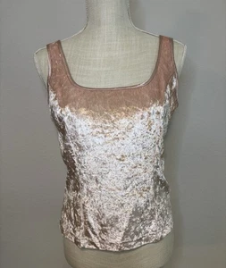 Vintage Victoria Crushed Velvet Blush Pink Cami Tank Medium Soft Girl Coquette - Bild 1 von 4