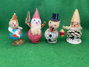 4 Vintage 50er Jahre Japan Weihnachts Putz Ornamente - Bild 1 von 9
