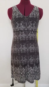 Athleta Women's Size M Gray/Black Tank Dress Size XS Stretch Tropical Athletic - Picture 1 of 9