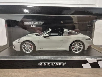 Minichamps 1.18 Porsche 911 Targa 4 GTS 2021 Grey colour 155061064 - Image 1 of 3