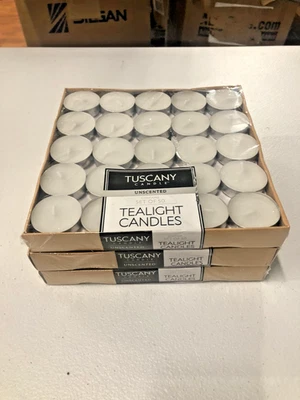 PACK de 3 velas Tealight Toscana sin perfume (50 por caja) Foto 1 de 2