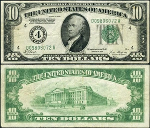 FR. 2000 D $10 1928 Federal Reserve Note Cleveland D-A Block VF+ - Picture 1 of 3