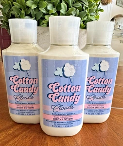 Bath & Body Works COTTON CANDY CLOUDS Daily Nourishing Body Lotion 8 oz. QTY 3 - Picture 1 of 2