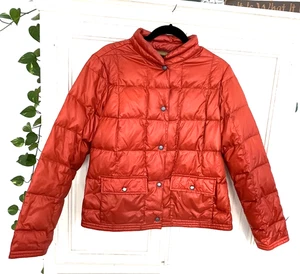 Eddie Bauer Women EB550 Premium Goose Down Puffer Jacket Sz L Snap Quilted Coat - Picture 1 of 8