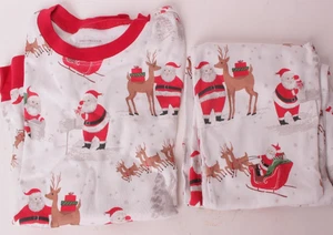 New Pottery Barn Kids Heritage Santa Tight Fit Kid Pajama Set: size 14 - Picture 1 of 2