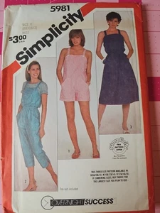 Abito maglione tutina pagliaccetto sole vintage modello semplicità 5981 taglie 8 10 12 - Foto 1 di 2