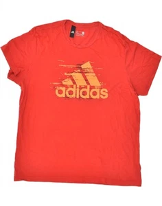 ADIDAS Mens Graphic T-Shirt Top XL Red Cotton VQ06 - Picture 1 of 4