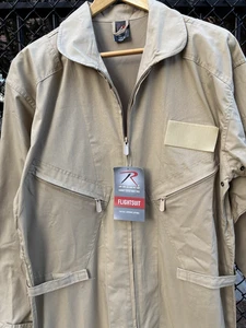 NEW ROTHCO Flight Jumpsuit, size L, Khaki Intermediate Coverall Flyers Tactical - Picture 1 of 14