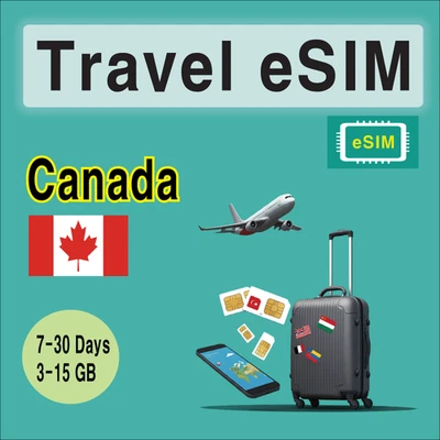 [eSIM] Canada Travel SIM Card, 7-30 Days, 3-15GB, QR Code, Fast Delivery - Image 1 of 4